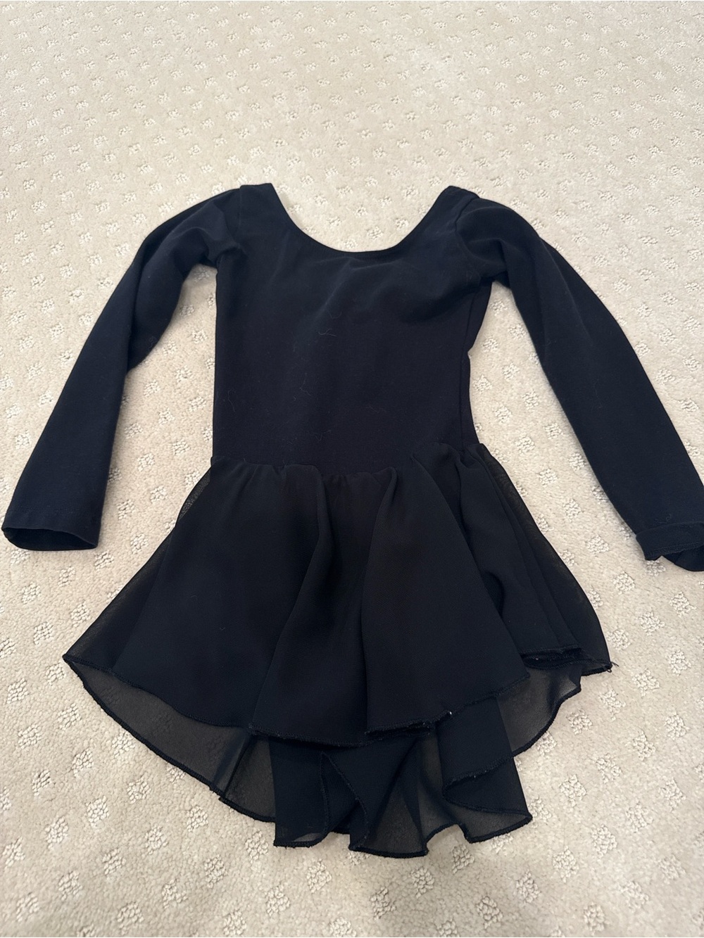 Arshiner Girls Black Ballet Dance Dress Criss Cross Back Long Sleeve Size 5/6